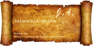 Jelencsik Anita névjegykártya